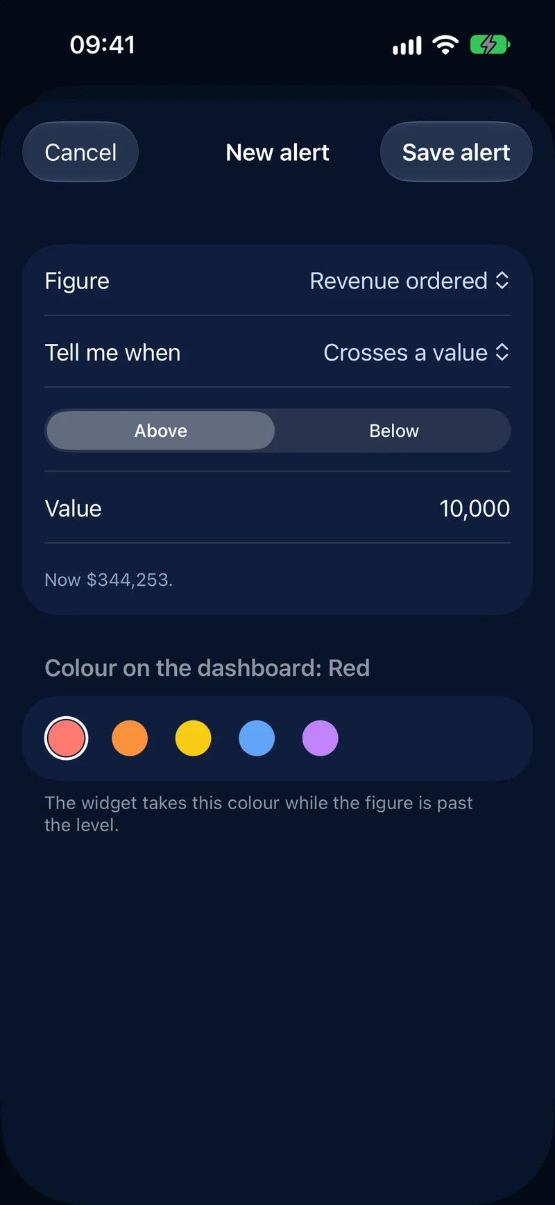 Creating an alert on a figure