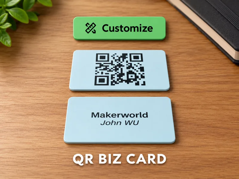 Business card with a QR code