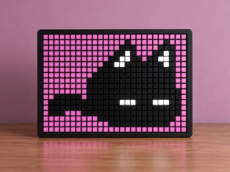 Pixel art plug board showing a black cat